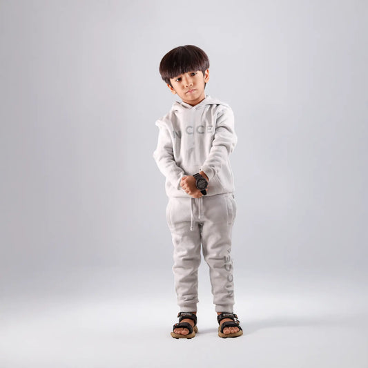 Cool Grey Fleece Hoodie & Trouser Set